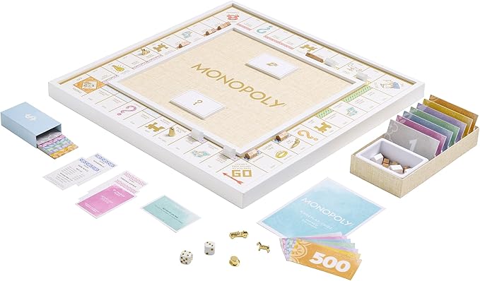 Luxury Monopoly Game | White Wood, Gold Tokens, Premium Design 💼🎭