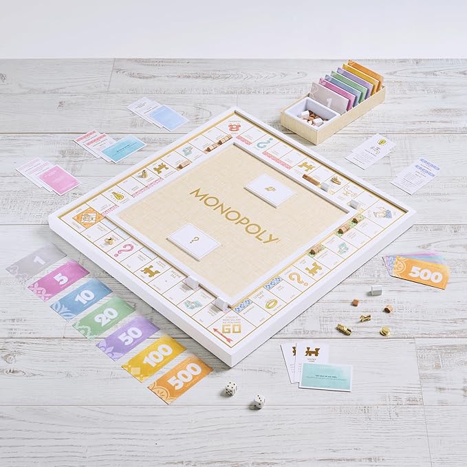 Luxury Monopoly Game | White Wood, Gold Tokens, Premium Design 💼🎭